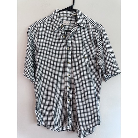 Fieldmaster Other - Fieldmaster SMALL 100% Cotton Lightweight Plaid Short Sleeve Button Front Shirt